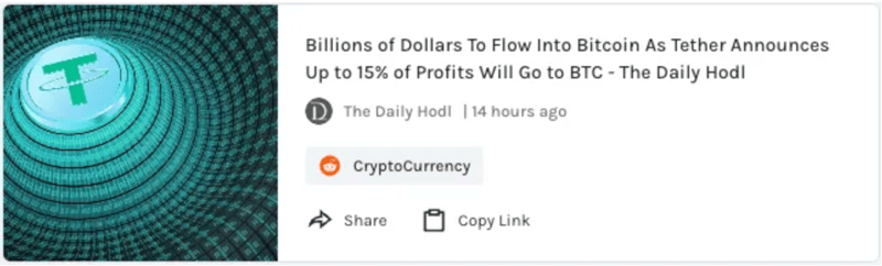 Tether to start buying BTC with profits
