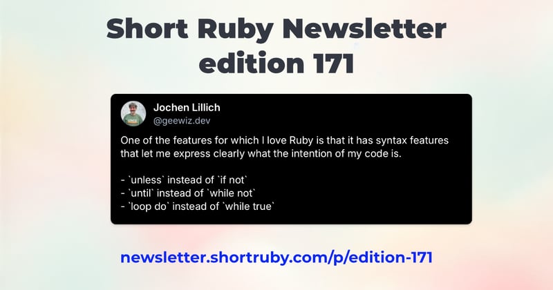 Short Ruby Newsletter - edition 171