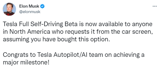 Tesla’s FSD Beta is Now Available to Everyone in North America 🚘