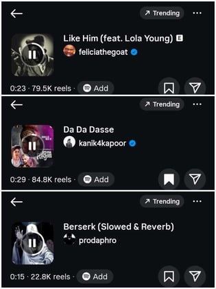 Trending audios to use in your reels