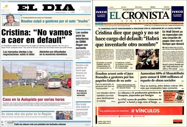 Cristina desafió a Griesa, San Lorenzo goleó al Bolívar, desaparece un avión de Air Algérie, muertes en Gaza, Sudamericano de Basquet