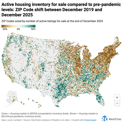 Monthly report: Housing market inventory dynamics in 800+ metros, 3,000+ counties, +25,000 ZIPs