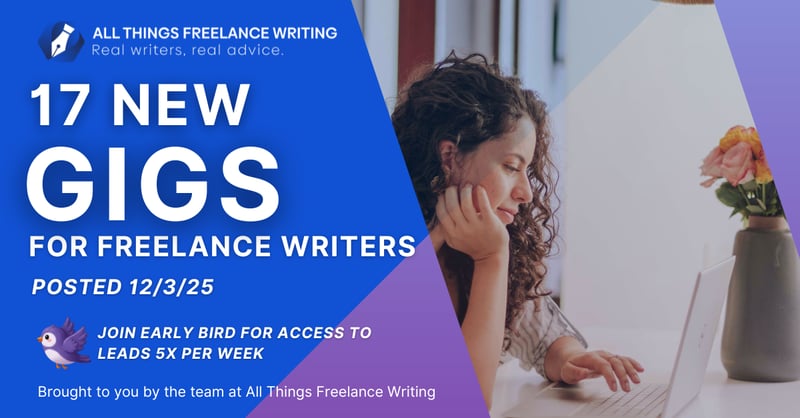 12/3 Freelance Writing Jobs