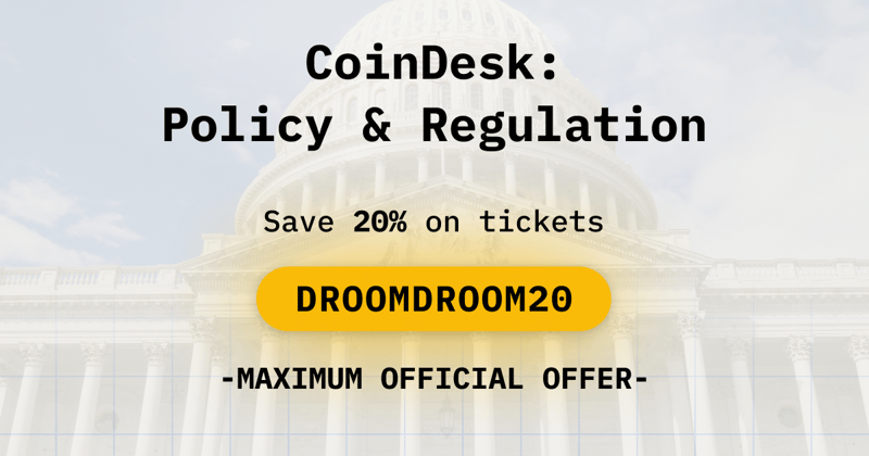 CoinDesk Policy & Regulation Promo Code DROOMDROOM20 | Save 20% OFF