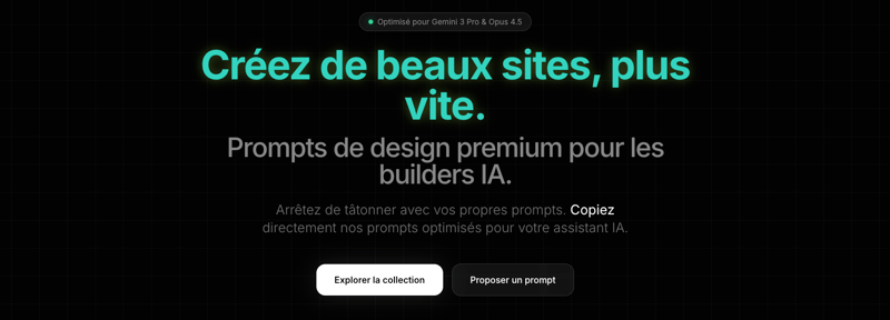 PromptWeb.Design - La plateforme pour tous vos prompts UI/UX Design
