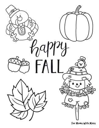 Happy Fall Coloring Page
