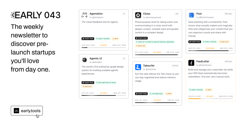early.tools 043 » FeedLetter featured!