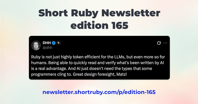 Short Ruby Newsletter - edition 165