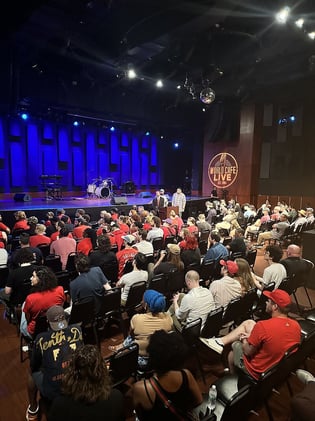Inside the tense World Cafe Live town hall