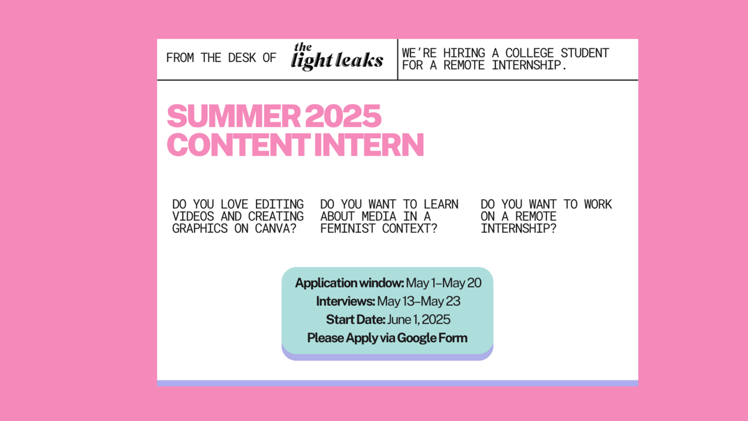 🌞 Join The Light Leaks as a Summer 2025 Video/Graphics Intern!