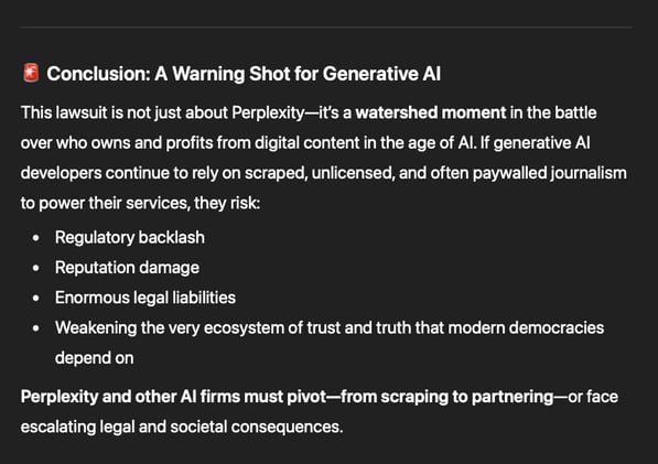 In August 2025, two major Japanese media organizations—Nikkei Inc. (owner of the Financial Times) and The Asahi Shimbun—filed a joint lawsuit in the Tokyo District Court against Perplexity AI.