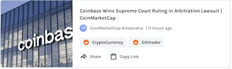 Coinbase wins Supreme Court Ruling