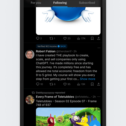 Twitter verify W2 income