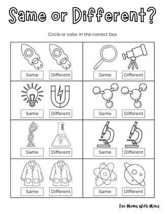 Science Themed Same or Different
