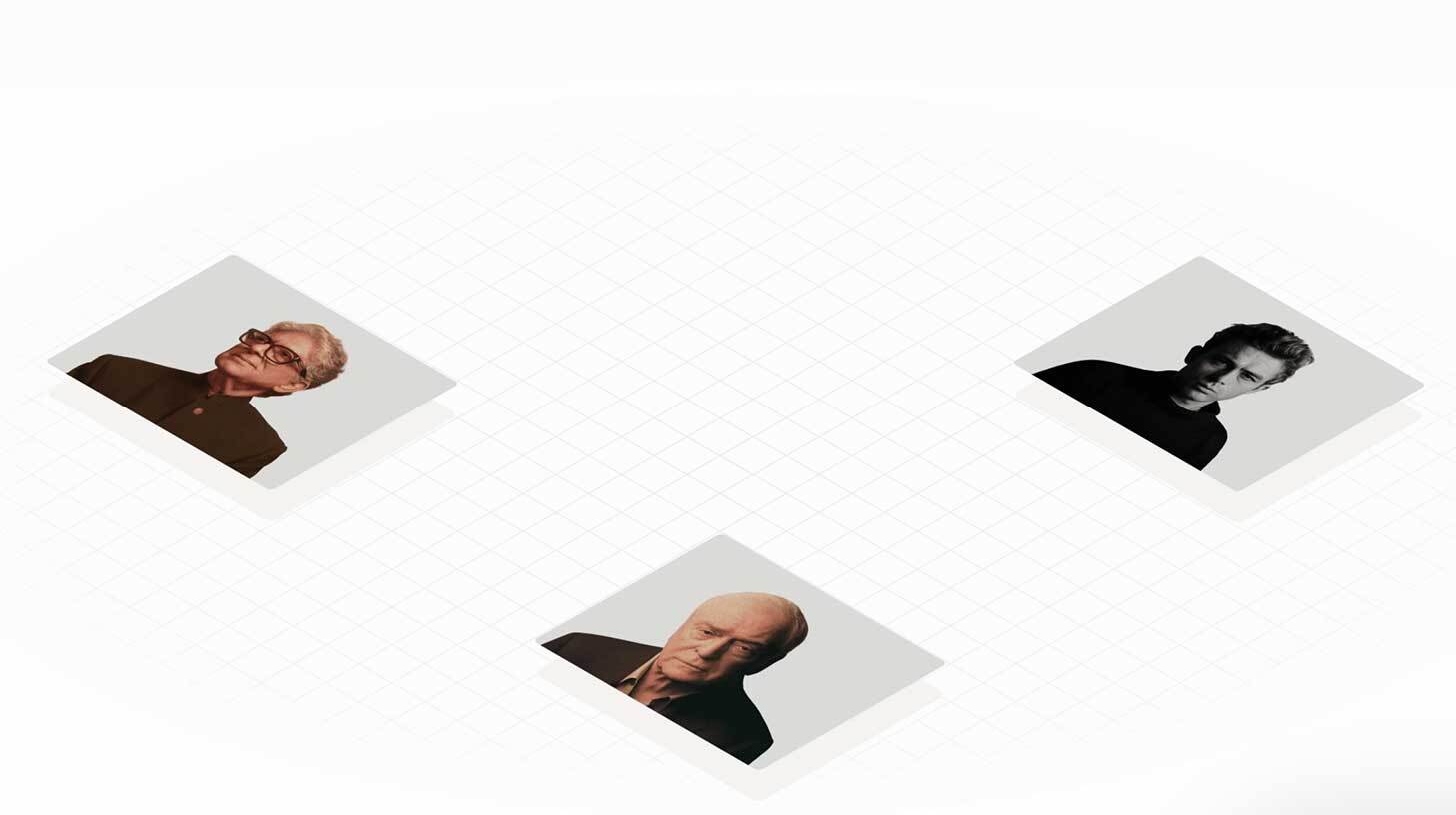 Kolm pildiraami malelauamustrilisel taustal. Vasakul kujutis prillidega mehest, kes kannab tumedat jakki. Keskel vanem kiilaspäine mees tõsise ilmega. Paremal mustvalge foto noorest mehest, kes kannab tumedat sviitrit.