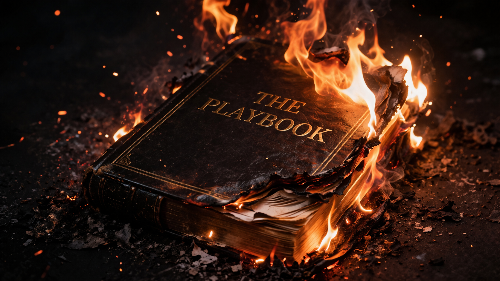 Burn the Playbook — the burning book logo