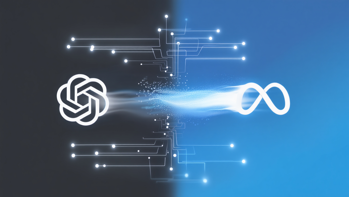 Kaks vastandlikku poolt jagavad pilti: vasakul tumehall taust, millel on valge, labürindi meenutav sümbol; paremal sinine taust, millel on lõpmatuse sümbol. Keskosas ühendavad elektroonilisi osi meenutavad jooned ning õhuke hägune joon ületab kahe poole vahelise piiri.