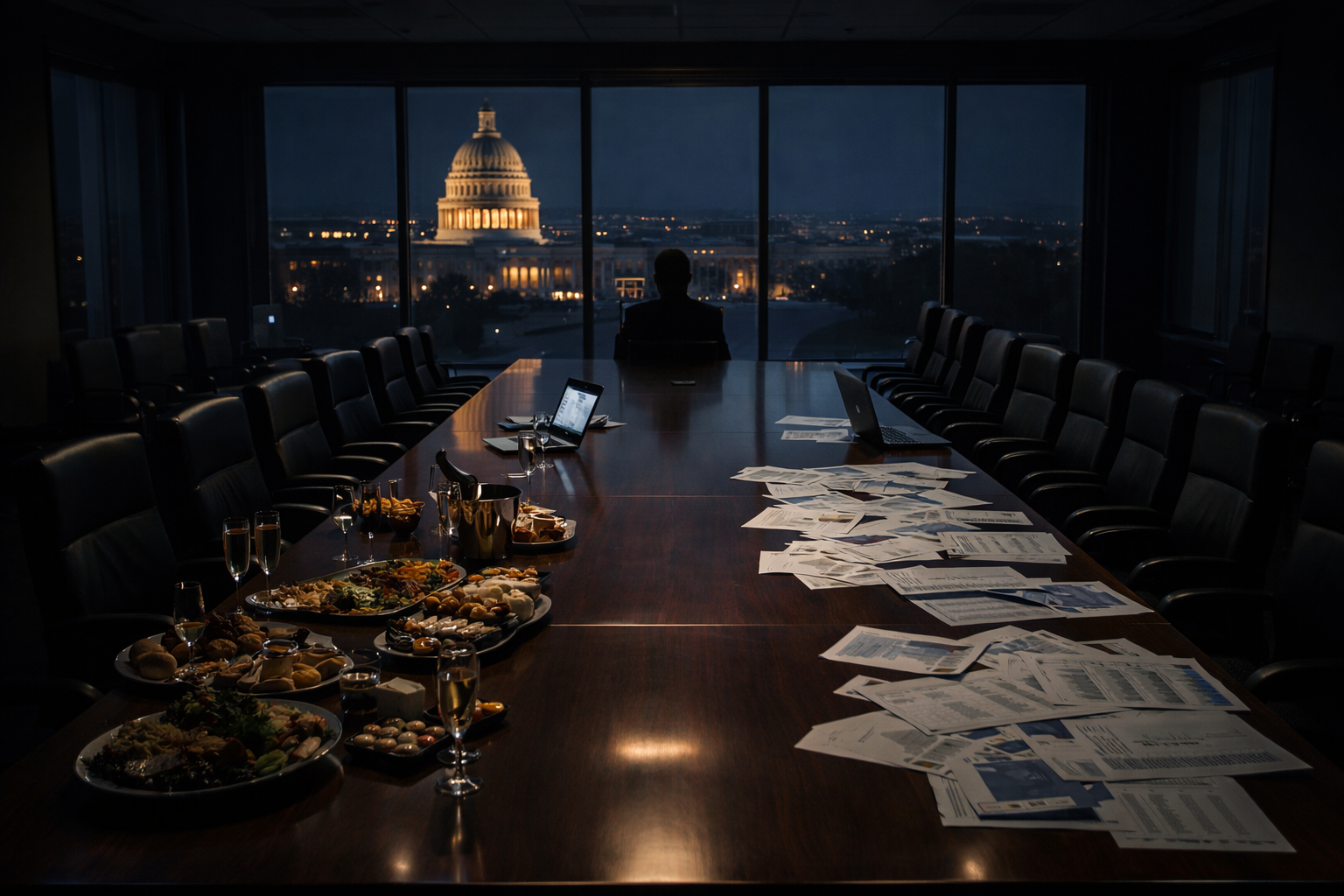 Dark conference room