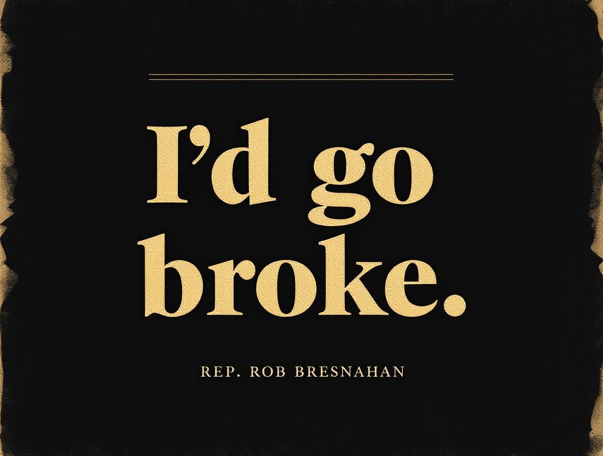 I'd go broke. — Rep. Rob Bresnahan