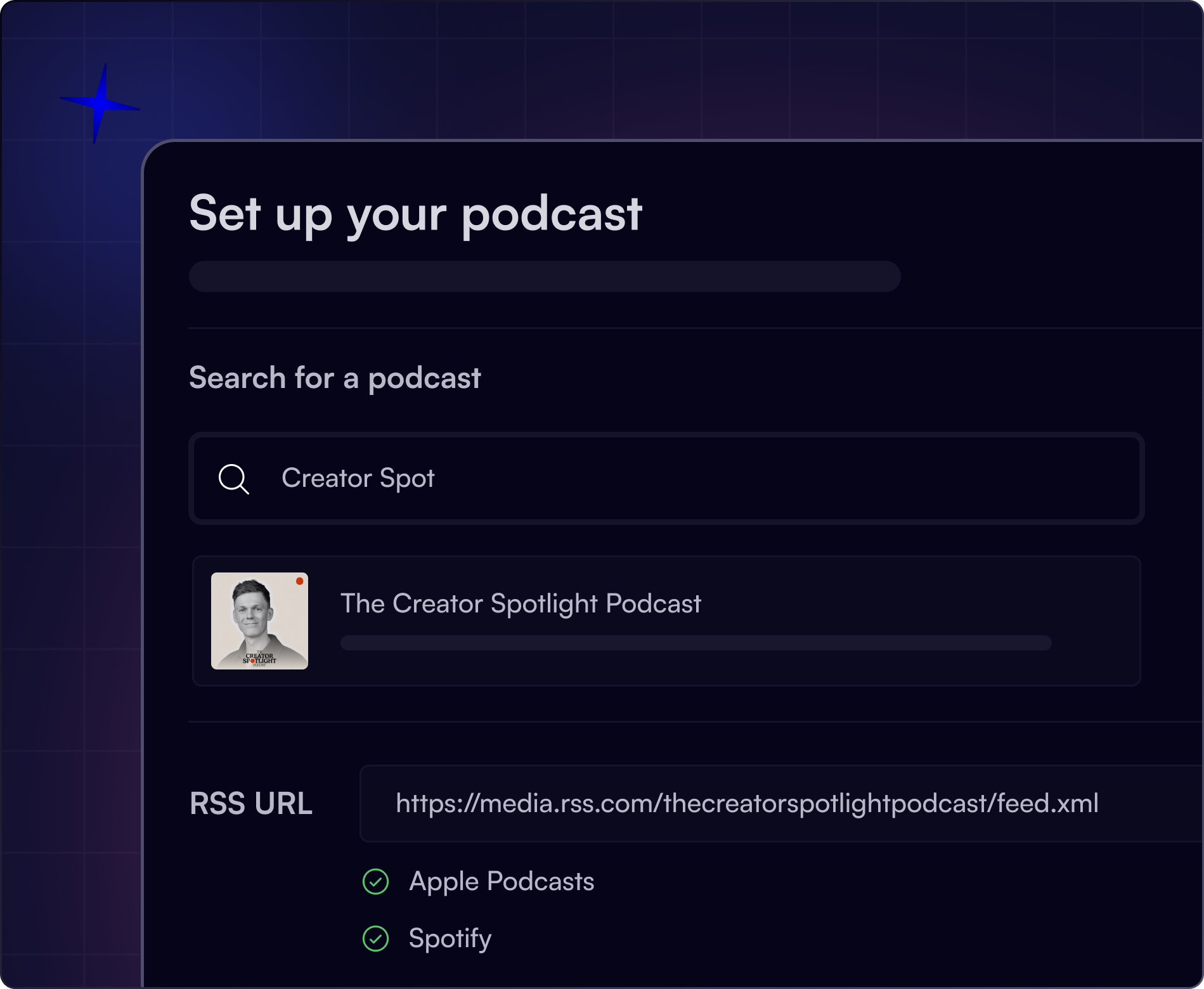 Podcast Setup UI